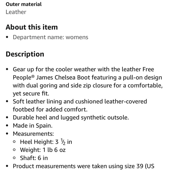 Free people brown tan leather James Chelsea boot size 39 women's 8.5 like new - Picture 9 of 9